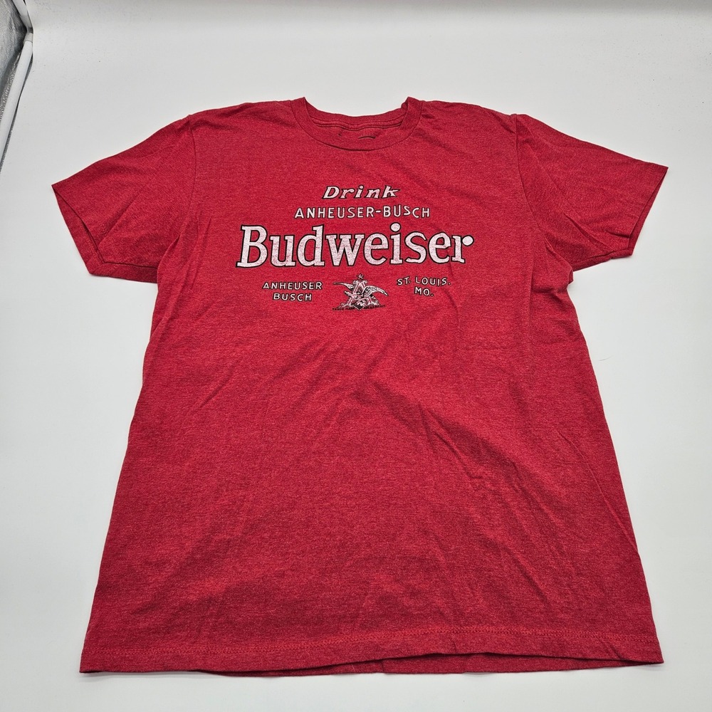 Budweiser Beer T Shirt Red Anheuser‎ Busch Logo Graphic Tee Mens Large